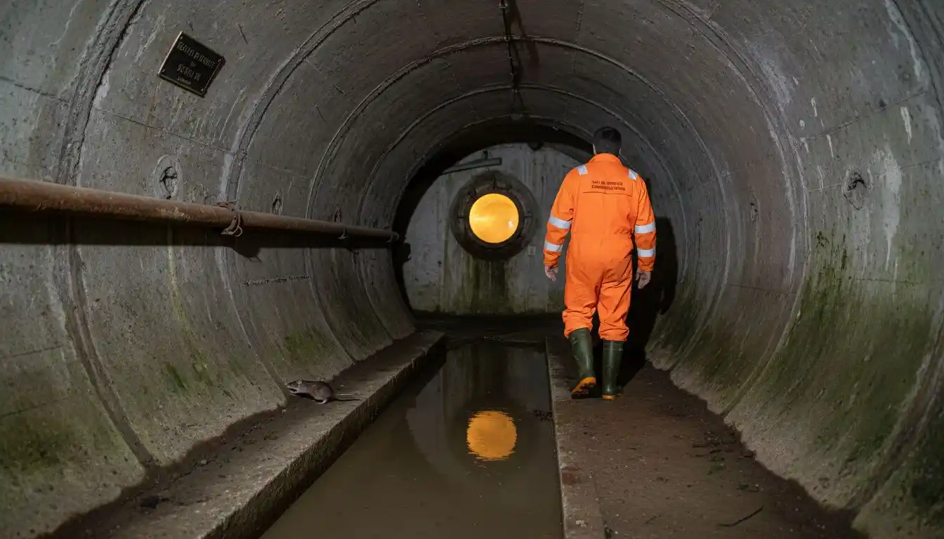 Agent spécialisé intervenant dans les galeries d’assainissement souterraines en milieu urbain