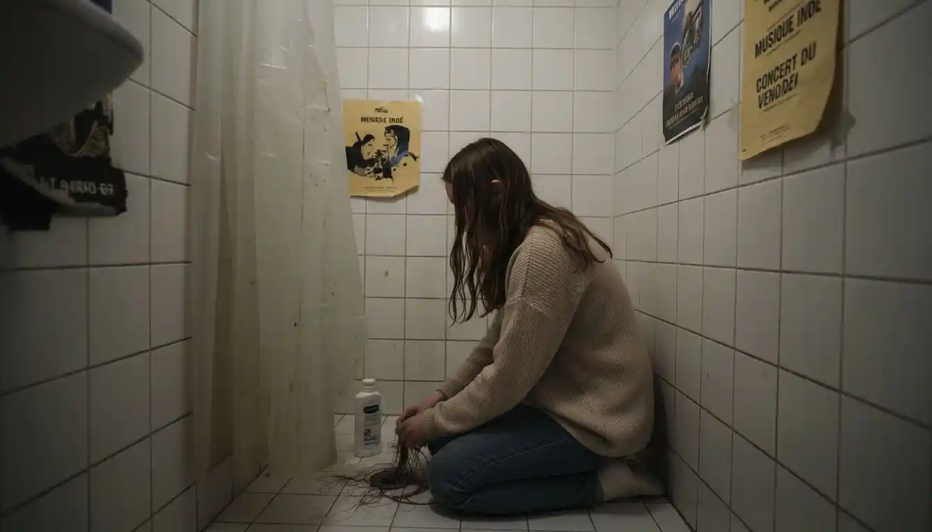 Les cheveux qui s’accumulent dans la douche finissent souvent par boucher la canalisation.