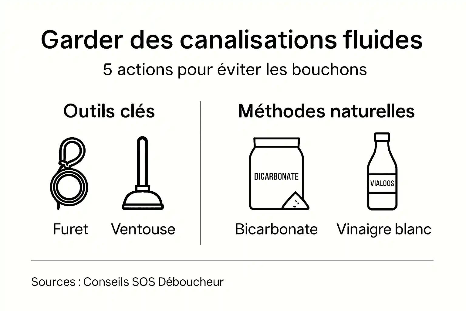 Résumé visuel des conseils pour éviter les obstructions lors de l’entretien