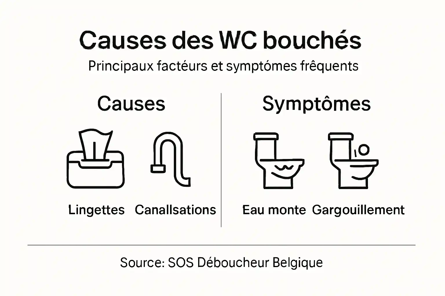 Infographie : les principales causes d’un WC bouché et comment les repérer