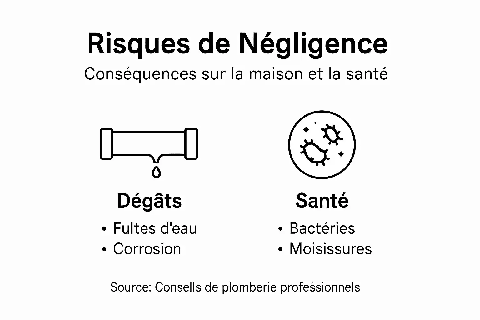 Infographie : les dangers liés au manque d’entretien des canalisations