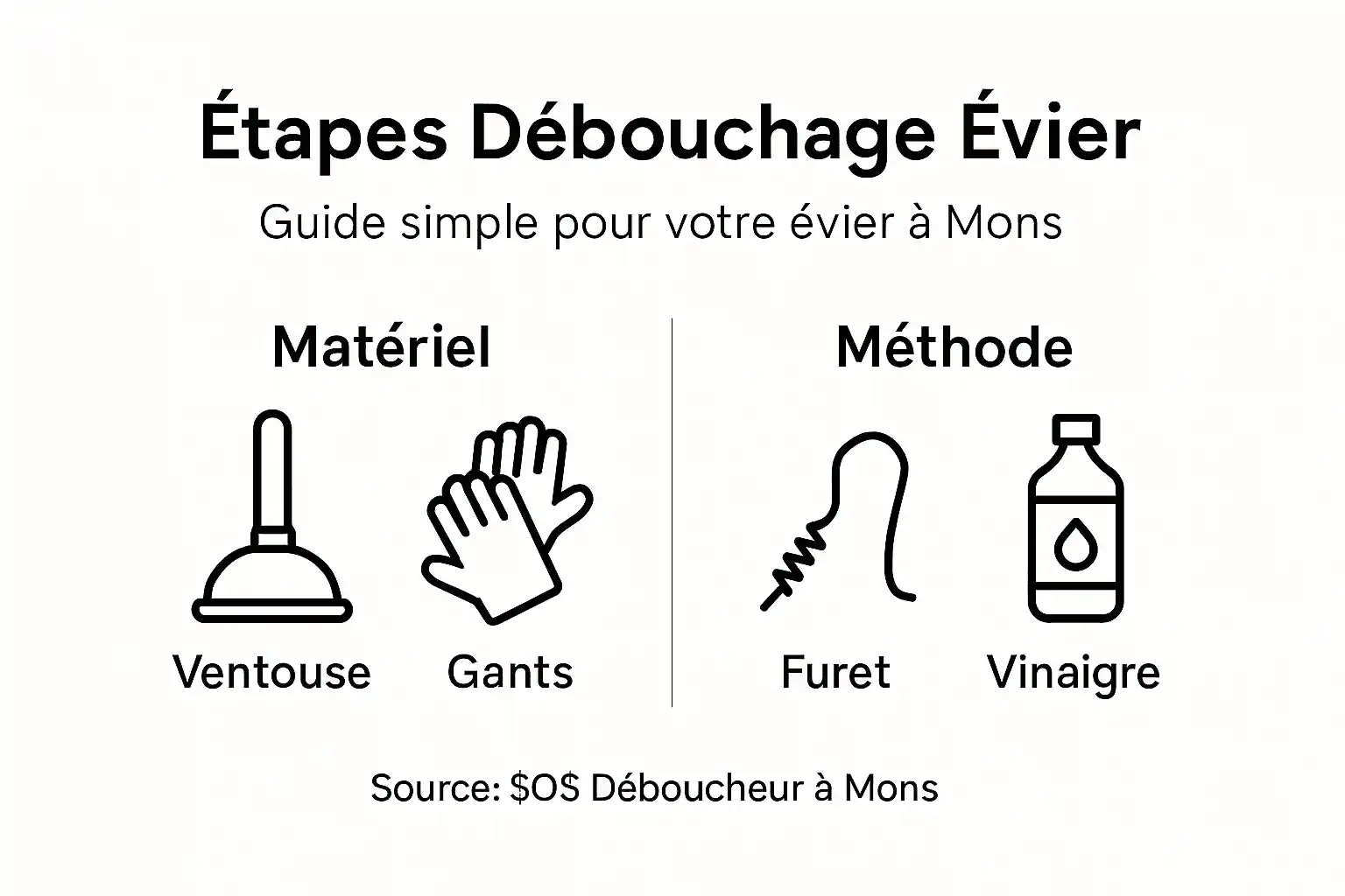 Infographie : les gestes essentiels pour déboucher efficacement votre évier