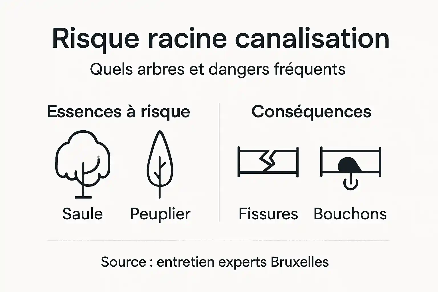 Infographie : les dangers des racines pour les canalisations