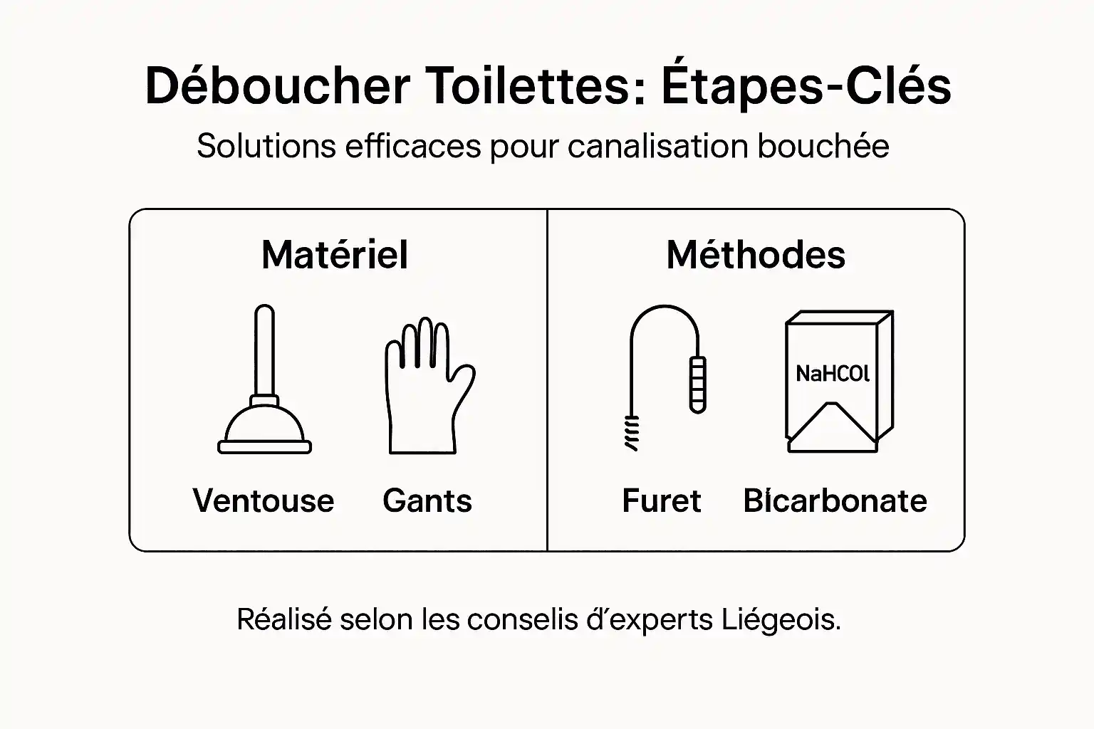 Infographie : les différentes étapes pour déboucher efficacement ses toilettes