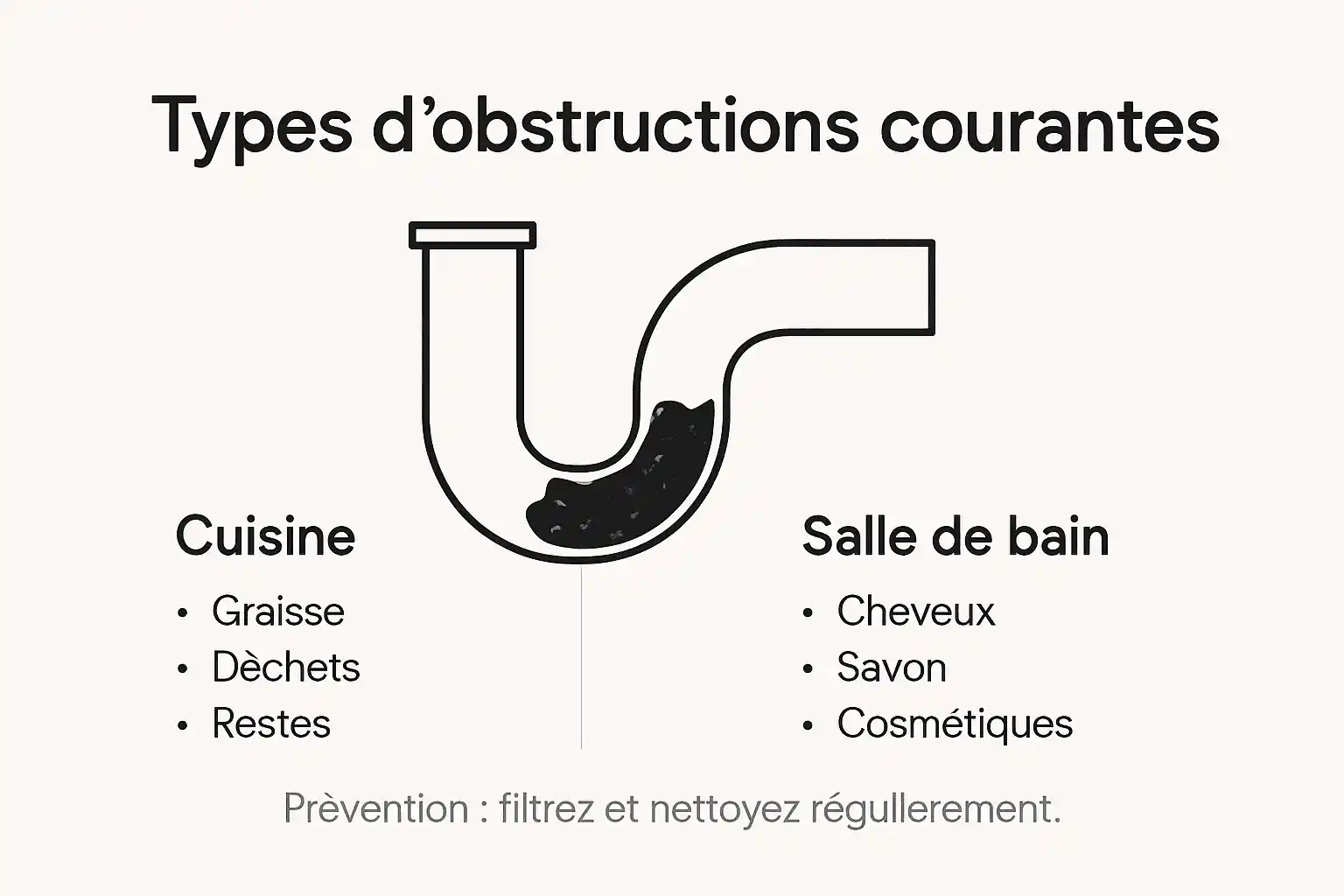 Infographie : tout savoir sur les causes et solutions des bouchons dans la cuisine et la salle de bain