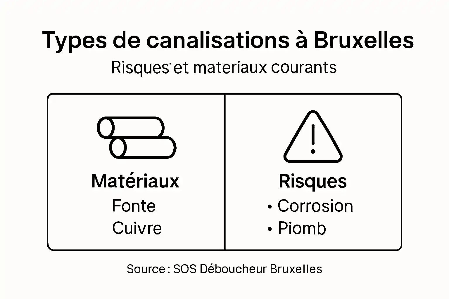 Panorama des matériaux utilisés pour les canalisations et des risques associés