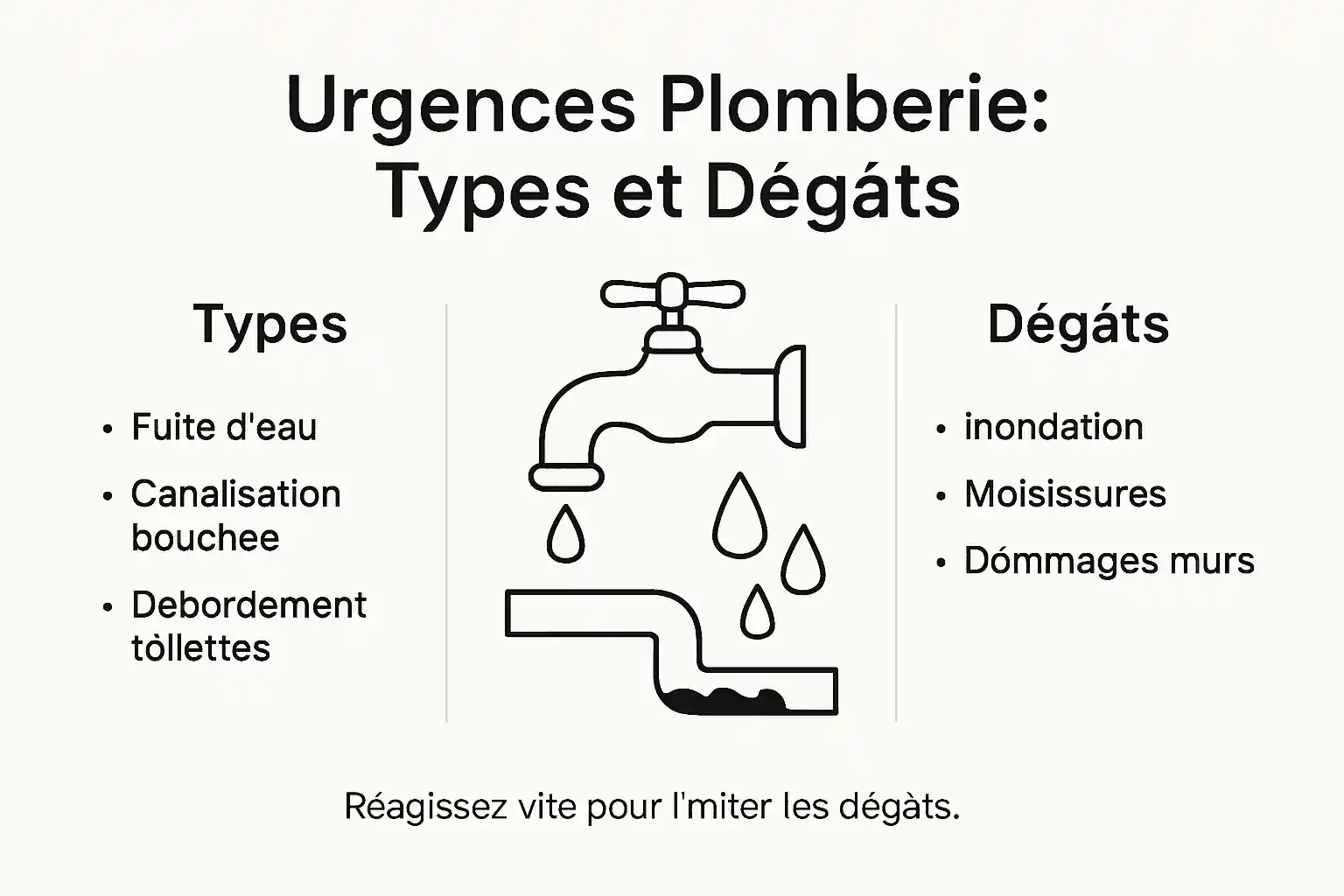 Infographie : panorama des principales urgences en plomberie et de leurs conséquences