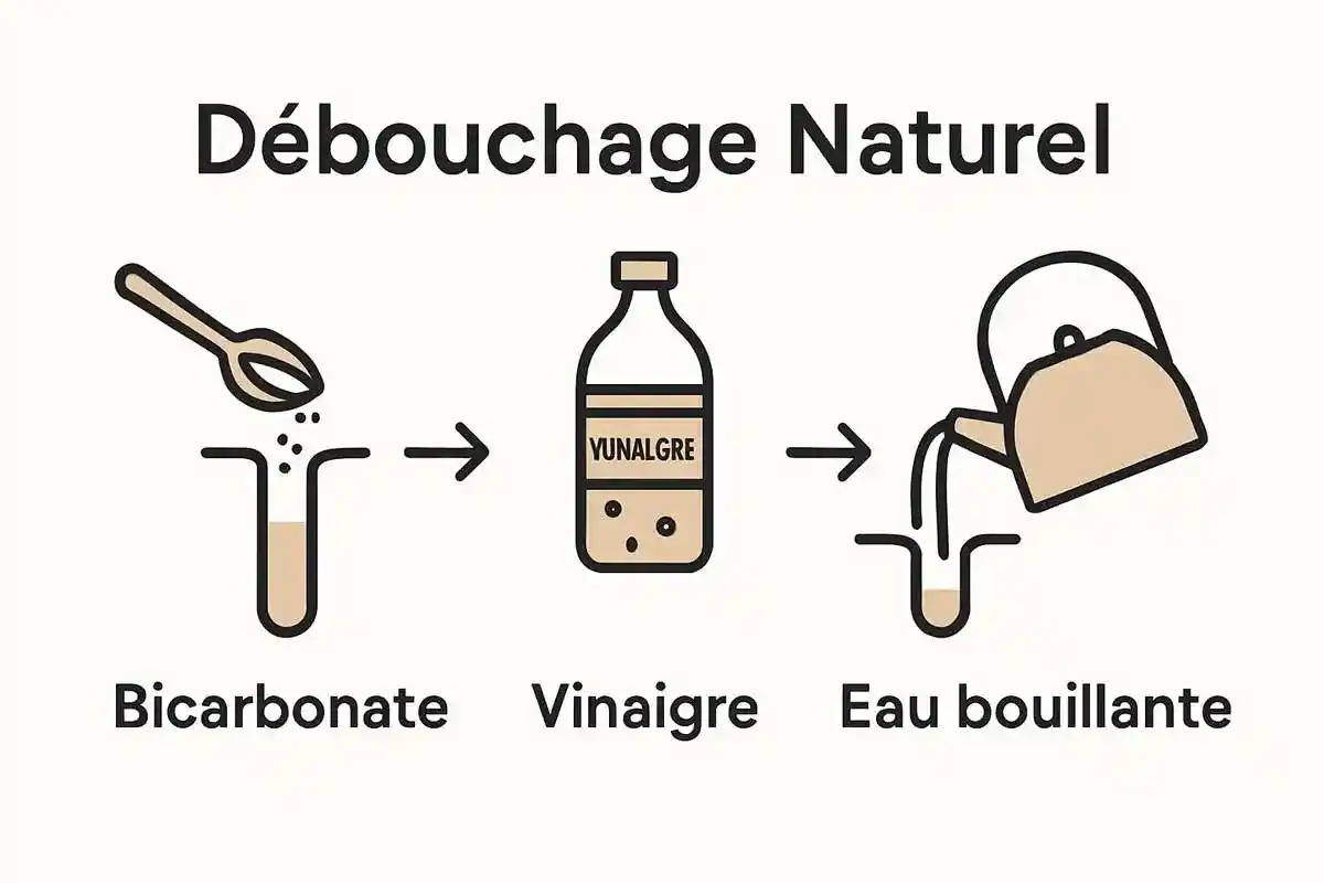 Process of unclogging a drain naturally