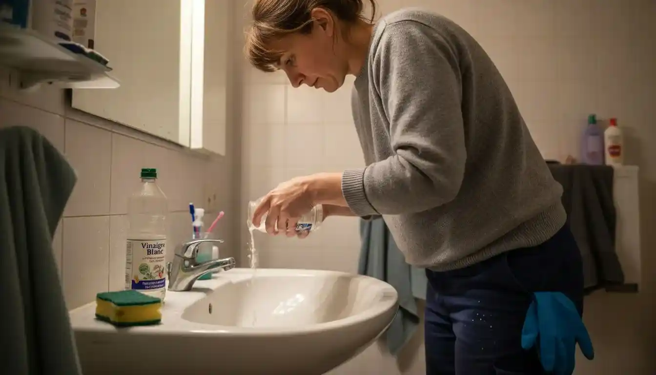 Versez le mélange naturel directement dans le lavabo.
